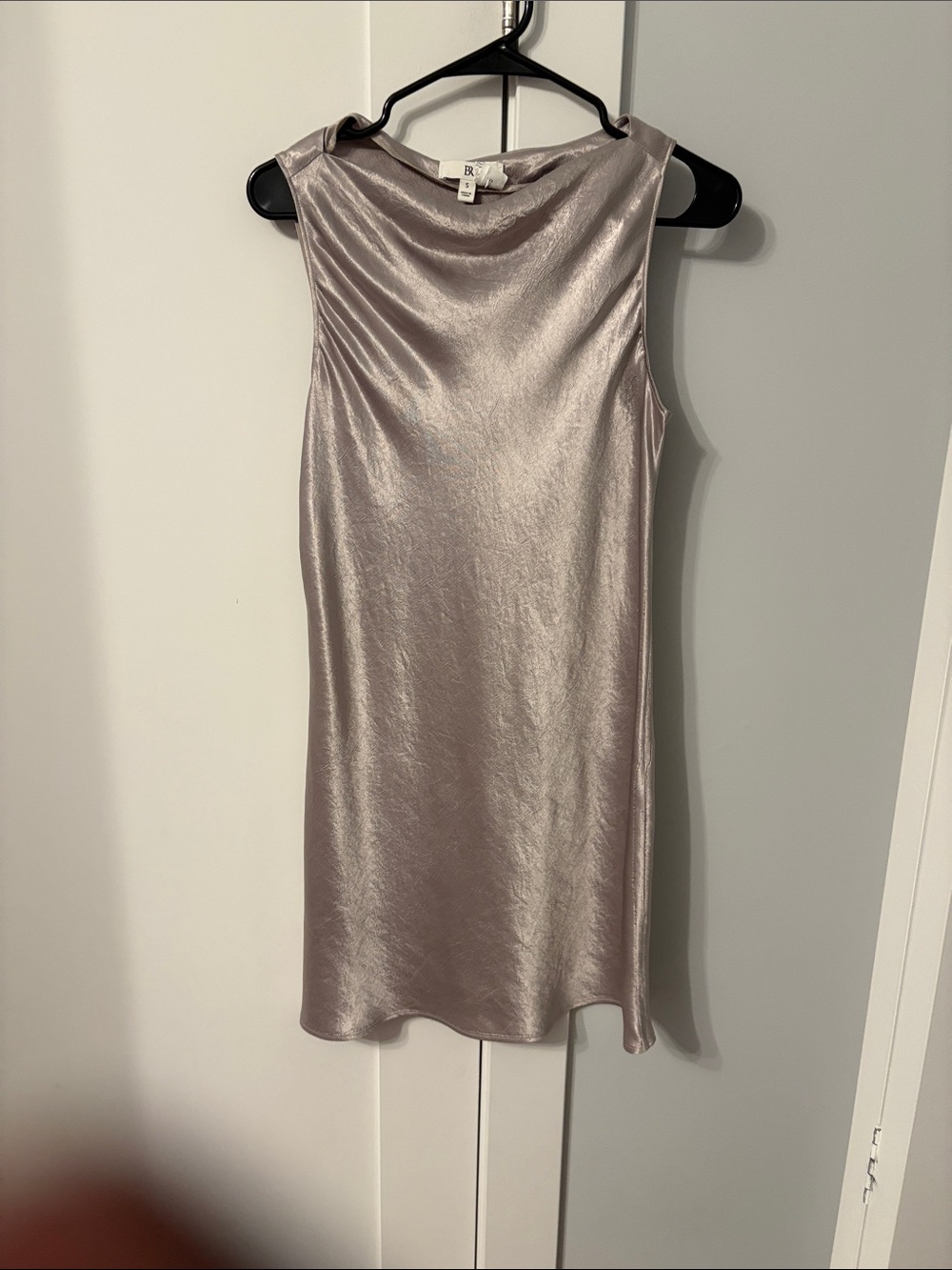 Banana Republic Sleeveless Satin Mini Dress in Gold